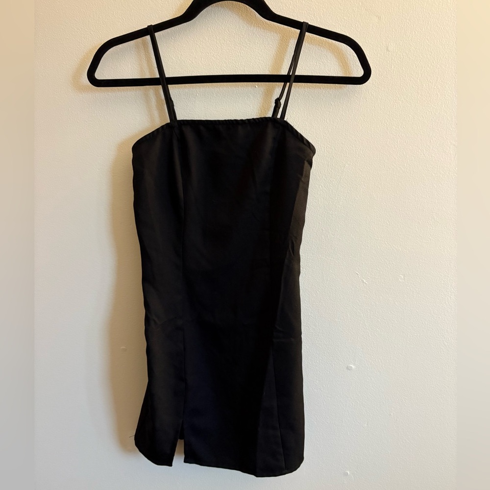 Elegant Black Spaghetti Strap Dress